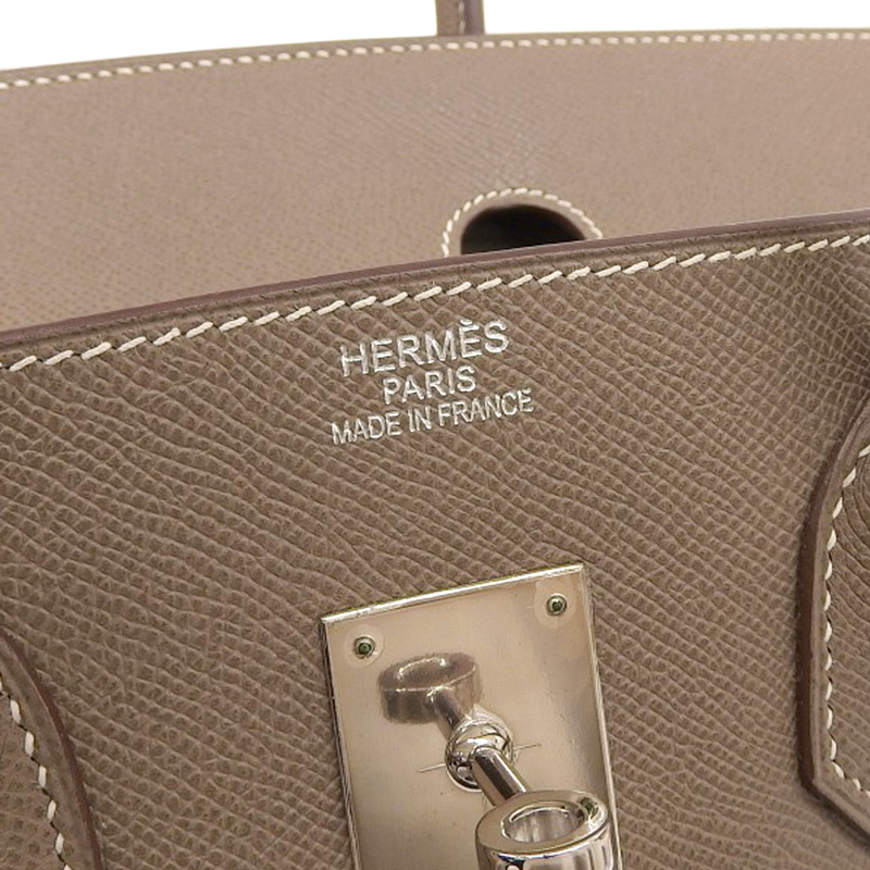 http://エルメス%20HERMES%20バーキン35%20ハンドバッグ%20ヴォーエプソン%20エトゥープ%20SV金具%20□M刻印%202009年%20中古%20HE0898