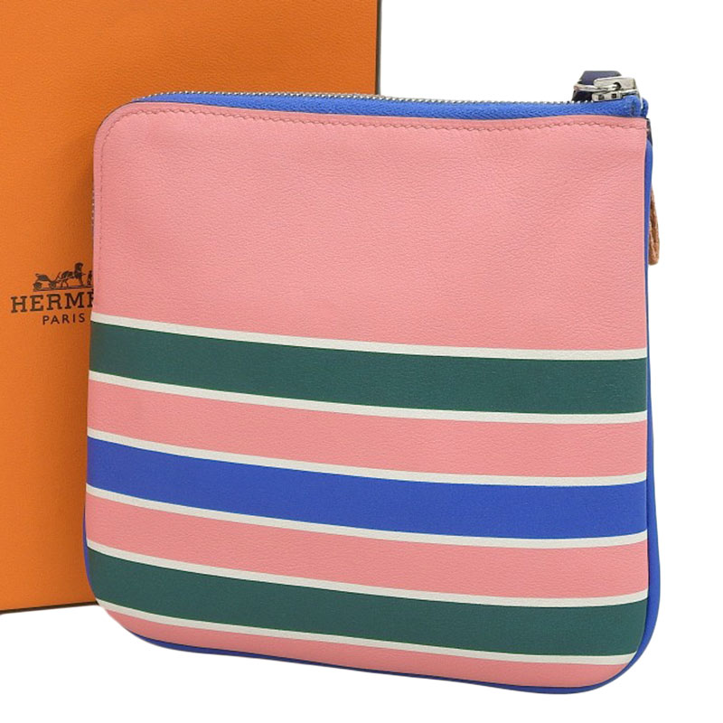 http://エルメス%20HERMES%20カレ・ポケット%20ポーチ%20ヴォースイフト%20ネイビー/ピンク%20D刻印%202019年%20中古%20HE0899