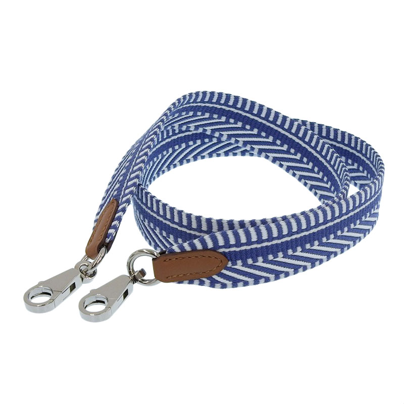 エルメス HERMES バンドリエール ショルダーストラップ キャンバス/レザー ブルー/ホワイト C刻印 2018年 中古 HE0900