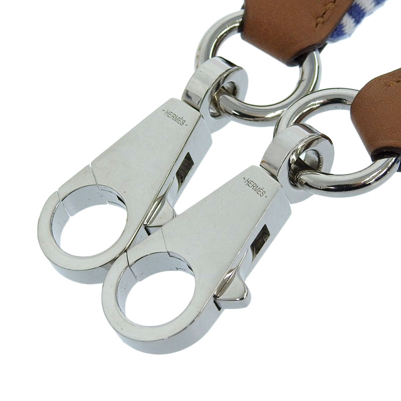 http://エルメス%20HERMES%20バンドリエール%20ショルダーストラップ%20キャンバス/レザー%20ブルー/ホワイト%20C刻印%202018年%20中古%20HE0900