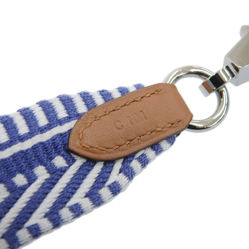 http://エルメス%20HERMES%20バンドリエール%20ショルダーストラップ%20キャンバス/レザー%20ブルー/ホワイト%20C刻印%202018年%20中古%20HE0900