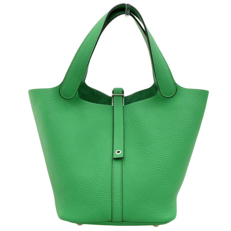 エルメス HERMES ピコタンロックMM ハンドバッグ トリヨンクレマンス バンブー □R刻印 2014年 美品 HE0909