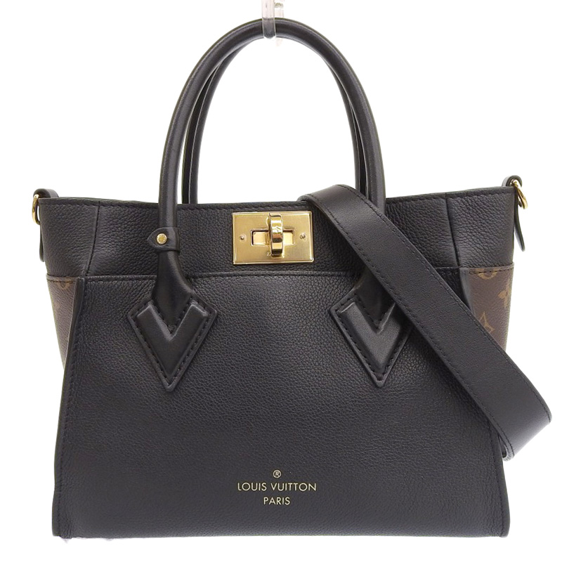 ルイヴィトン LOUIS VUITTON オンマイサイドPM 2WAY ハンドバッグ ショルダー レザー モノグラム ノワール M57728 中古 LV1510