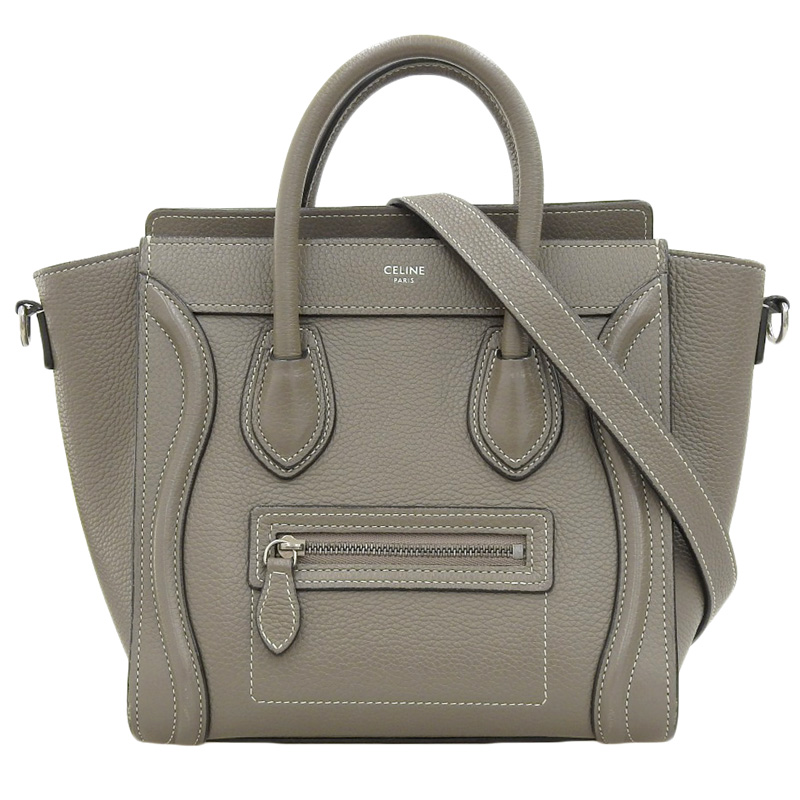 セリーヌ CELINE ラゲージ ナノショッパー 2WAYバッグ ハンドバッグ ショルダーバッグ レザー スリ 189243DRU.09SO 中古 OB1707