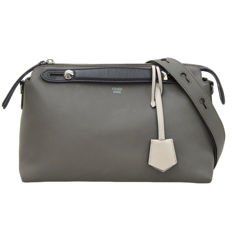 フェンディ FENDI バイザウェイ ミディアム 2WAYバッグ ハンドバッグ ショルダーバッグ レザー グレー/ブラック 中古 OB1709