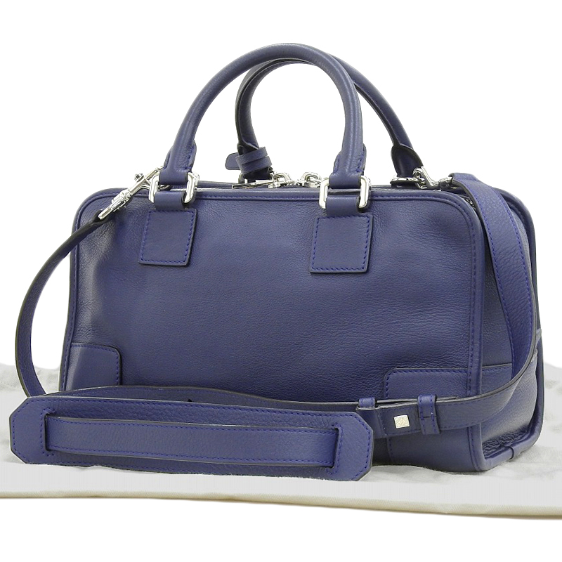 http://ロエベ%20LOEWE%20アマソナ28%202WAYバッグ%20ハンドバッグ%20ショルダーバッグ%20レザー%20ネイビー%20中古%20OB1712