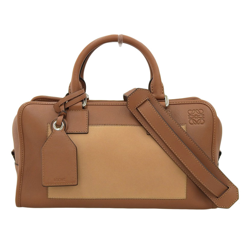 ロエベ LOEWE アマソナ28 2WAYバッグ ハンドバッグ ショルダーバッグ レザー ブラウン 中古 OB1715
