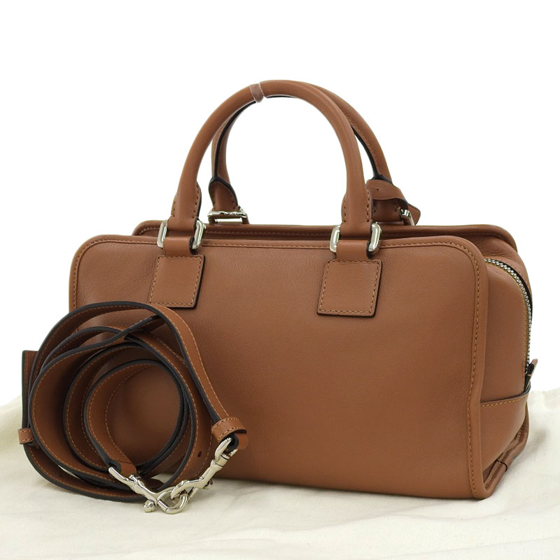 http://ロエベ%20LOEWE%20アマソナ28%202WAYバッグ%20ハンドバッグ%20ショルダーバッグ%20レザー%20ブラウン%20中古%20OB1715