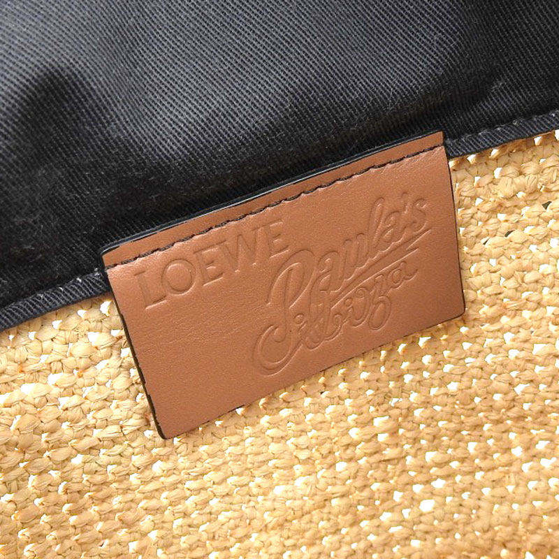http://ロエベ%20LOEWE%20パロット%20ショルダーバッグ%20ポシェットバッグ%20ラフィア/レザー%20ナチュラル/タン/ブラック%20A689C70%20中古%20OB1717