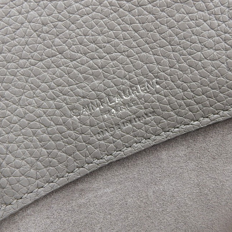 http://サンローラン%20SAINT%20LAURENT%20サックドジュール%202WAY%20ハンドバッグ%20ショルダーバッグ%20バイカラー%20レザー%20グレー%20477477%20中古%20OB1718
