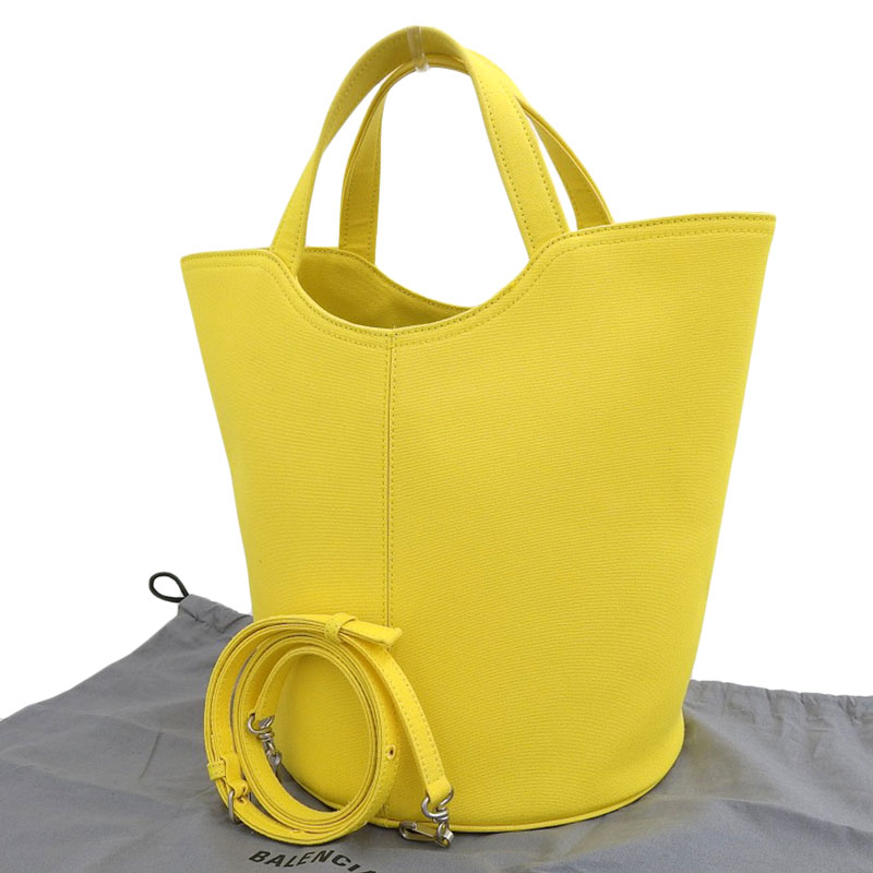 http://バレンシアガ%20BALENCIAGA%20WAVE%20ミディアム%202WAYバッグ%20トートバッグ%20ショルダーバッグ%20キャンバス%20イエロー%20599332%20中古%20OB1719
