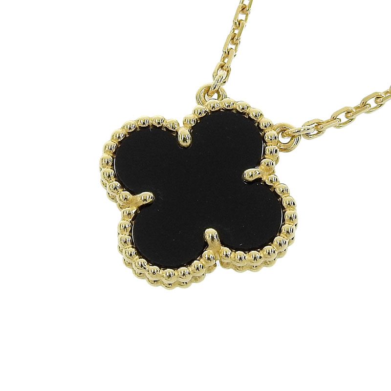ヴァンクリーフ&アーペル VAN CLEEF & ARPELS ヴィンテージアルハンブラ ネックレス K18 オニキス VCARA45800 中古 OBJ0456