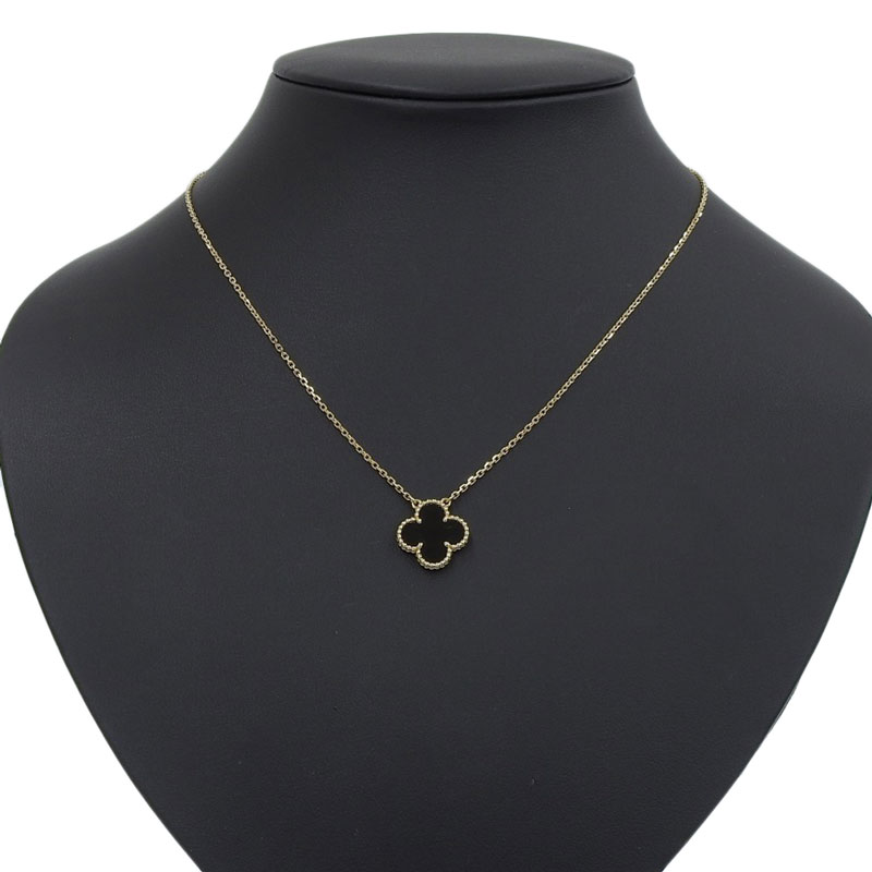 http://ヴァンクリーフ&アーペル%20VAN%20CLEEF%20&%20ARPELS%20ヴィンテージアルハンブラ%20ネックレス%20K18%20オニキス%20VCARA45800%20中古%20OBJ0456