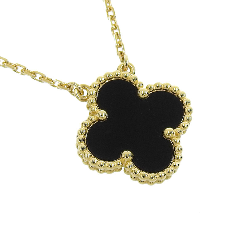 http://ヴァンクリーフ&アーペル%20VAN%20CLEEF%20&%20ARPELS%20ヴィンテージアルハンブラ%20ネックレス%20K18%20オニキス%20VCARA45800%20中古%20OBJ0456