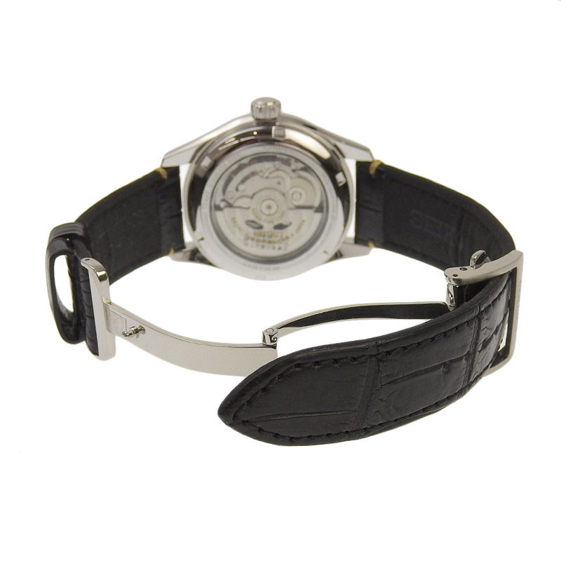 http://セイコー%20SEIKO%20プレザージュ%20メンズ%20自動巻き%20腕時計%20SS/革%20漆ダイヤル%20ブラック文字盤%20SARD011%20美品%20OW0416