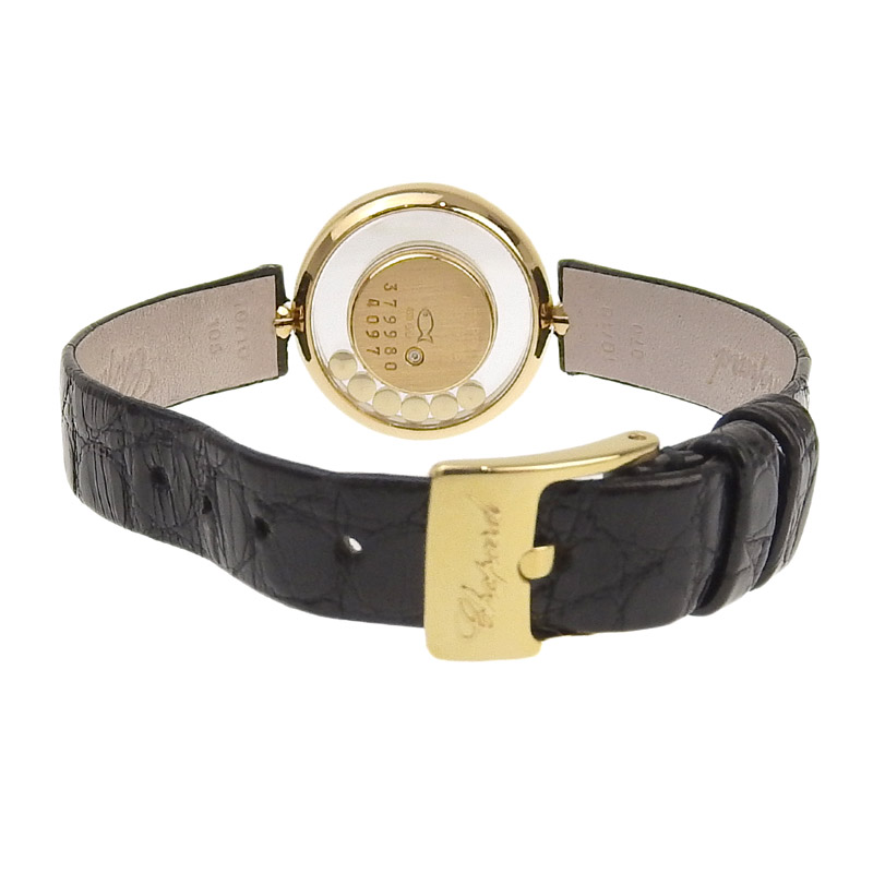 http://ショパール%20CHOPARD%20ハッピーダイヤモンド%20レディース%20クォーツ%20時計%20YG/革%20ダイヤ%20ルビー%20ホワイト文字盤%2020/3957-21%20中古%20OW0418