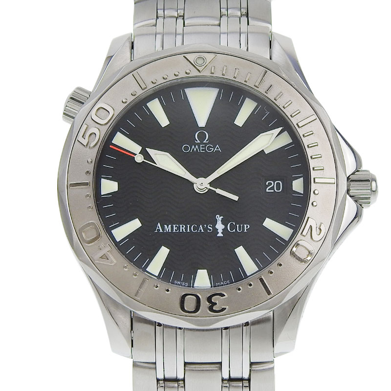オメガ OMEGA シーマスター アメリカズカップ メンズ 自動巻き 腕時計 SS/WG ブラック文字盤 9999本限定 2533.50 中古 OW0420