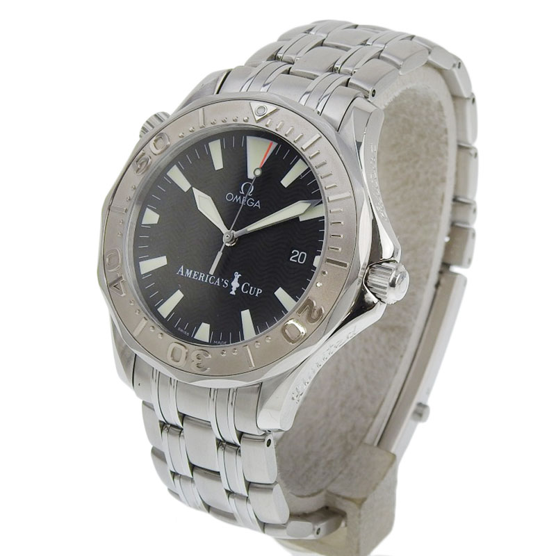 http://オメガ%20OMEGA%20シーマスター%20アメリカズカップ%20メンズ%20自動巻き%20腕時計%20SS/WG%20ブラック文字盤%209999本限定%202533.50%20中古%20OW0420