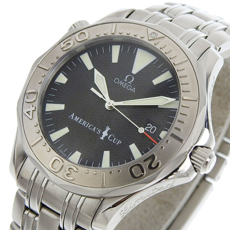 http://オメガ%20OMEGA%20シーマスター%20アメリカズカップ%20メンズ%20自動巻き%20腕時計%20SS/WG%20ブラック文字盤%209999本限定%202533.50%20中古%20OW0420
