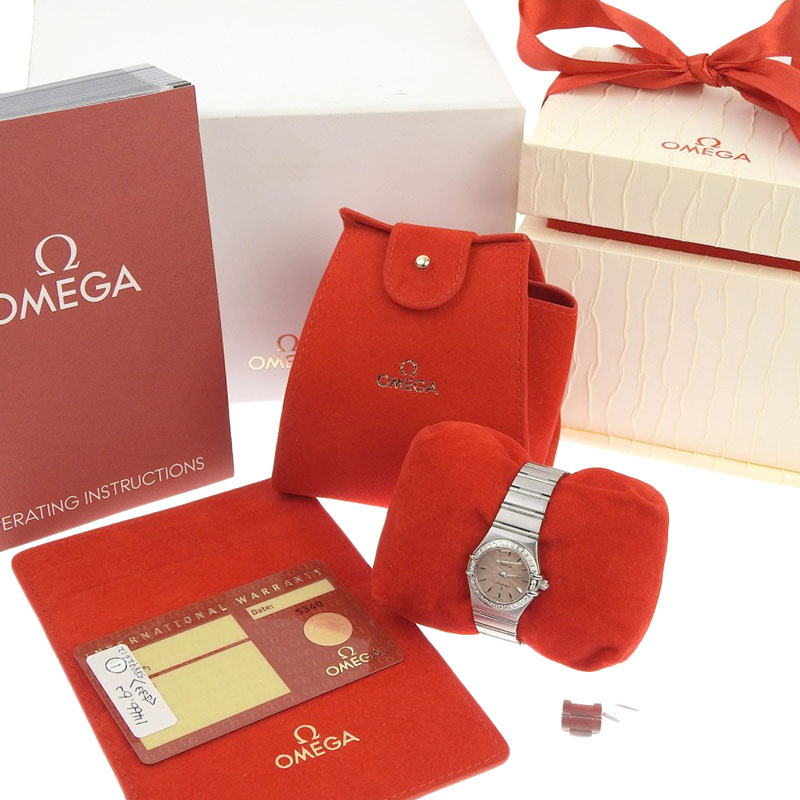 http://オメガ%20OMEGA%20オメガ%20コンステレーション%20レディース%20クォーツ%20腕時計%20ダイヤモンドベゼル%20SS%20ピンク文字盤%201466.62%20中古%20OW0421