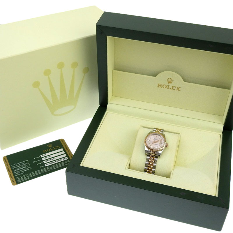 http://ロレックス%20ROLEX%20デイトジャストレディース%20自動巻き%20腕時計%20SS/PG%2010Pダイヤモンド%20ピンク文字盤%202010年%20179171G%20中古%20RO0266