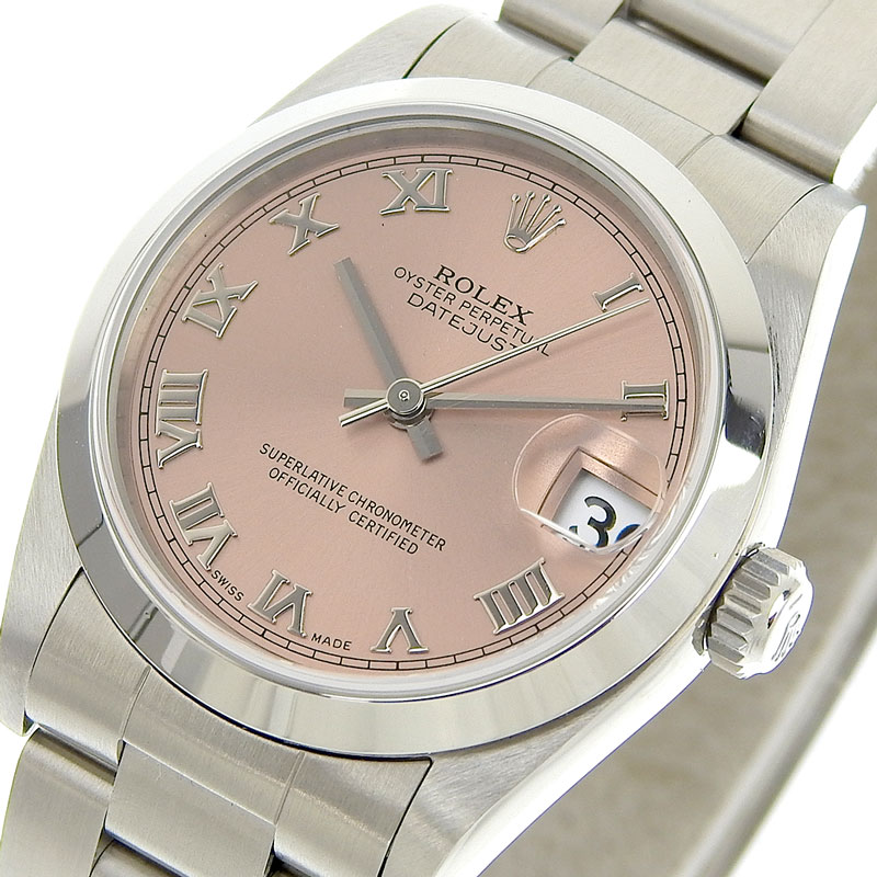 http://ロレックス%20ROLEX%20デイトジャスト%20ボーイズ%20自動巻き%20腕時計%20SS%20ピンク文字盤%20K番%202001年%2078240%20中古%20RO0267