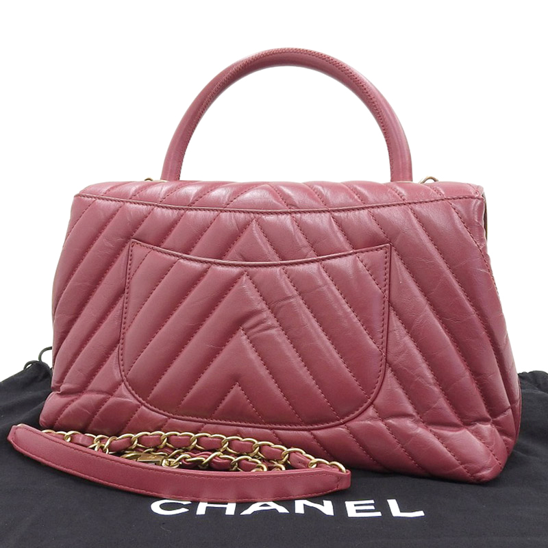 http://シャネル%20CHANEL%20ココハンドル%20Vステッチ%202WAYバッグ%20ハンドバッグ%20チェーンショルダー%20レザー%20レッド系%20GP金具%20A92991%20中古%20CH0907