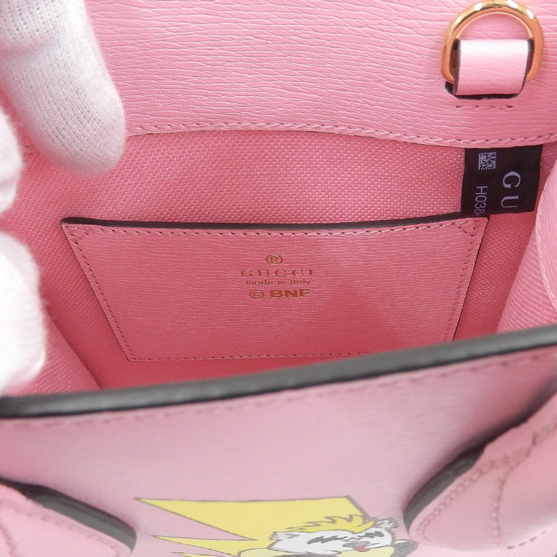http://グッチ%20GUCCI%202WAYバッグ%20ショルダーバッグ%20ハンドバッグ%20ばなにゃコラボ%20レザー%20ピンク%20671623%20美品%20GU0563