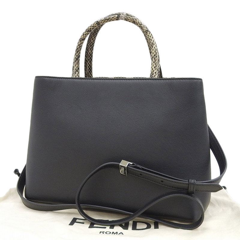 http://フェンディ%20FENDI%20プチトゥージュール%202WAYバッグ%20ハンドバッグ%20ショルダーバッグ%20レザー%20ブラック/パイソン%208BH253%20中古%20OB1730