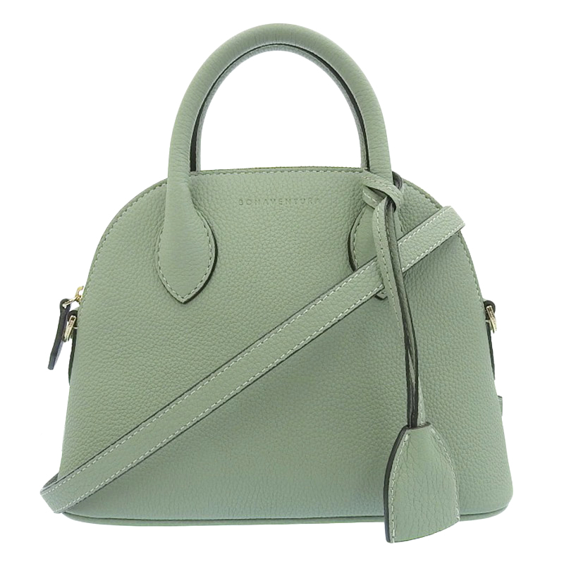 ボナベンチュラ BONAVENTURA エマ 22 ミニ 2WAYバッグ ハンドバッグ ショルダーバッグ レザー グリーン 美品 OB1734
