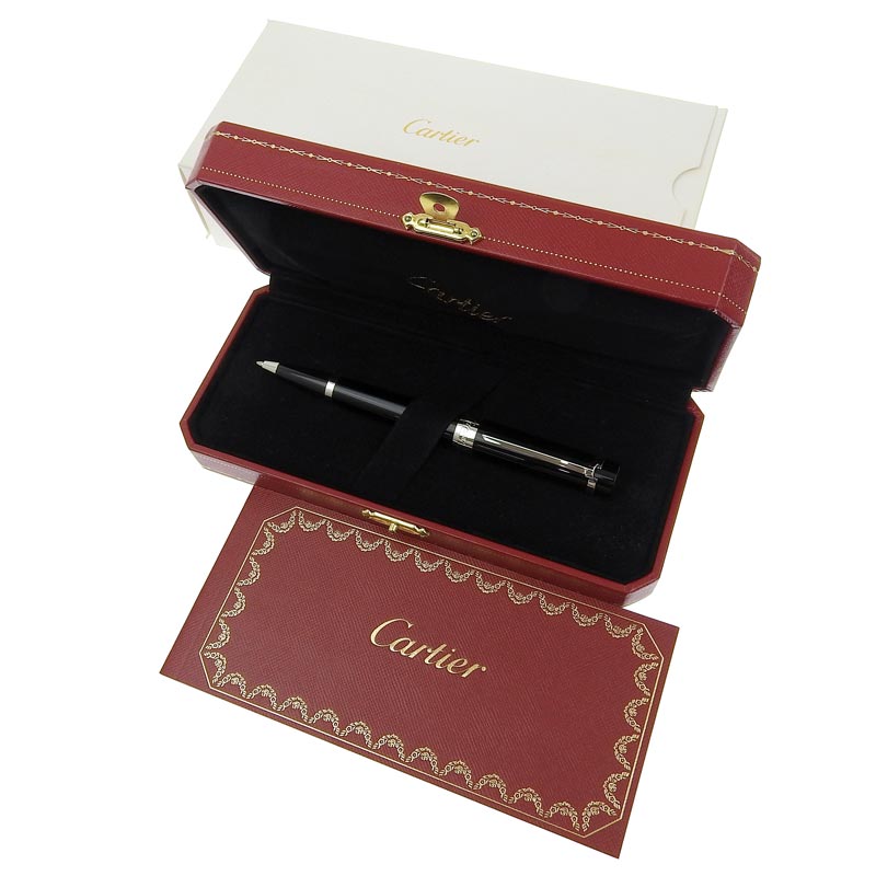 http://カルティエ%20CARTIER%20パシャ・ドゥ・カルティエ%20ボールペン%20ブラック/シルバー%20美品%20CA0460