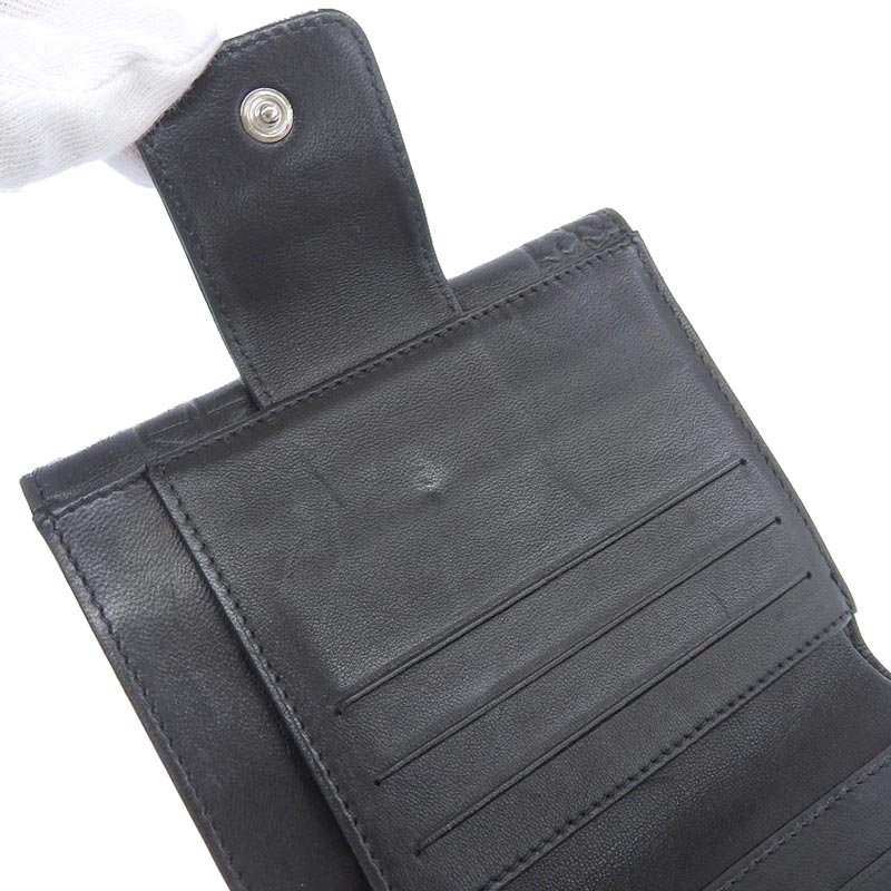 http://シャネル%20CHANEL%20二つ折り財布%20コンパクトウォレット%20アイコン%20レザー%20ブラック%209番台%20中古%20CH0906
