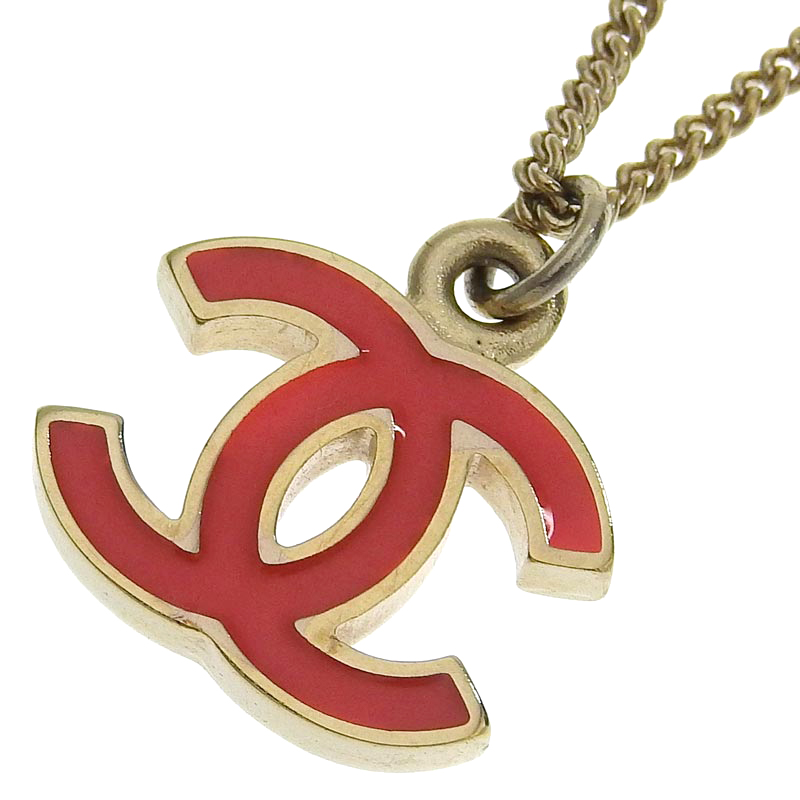 シャネル CHANEL ココマーク ネックレス ピンク/ゴールド色 04A 中古 CH0909