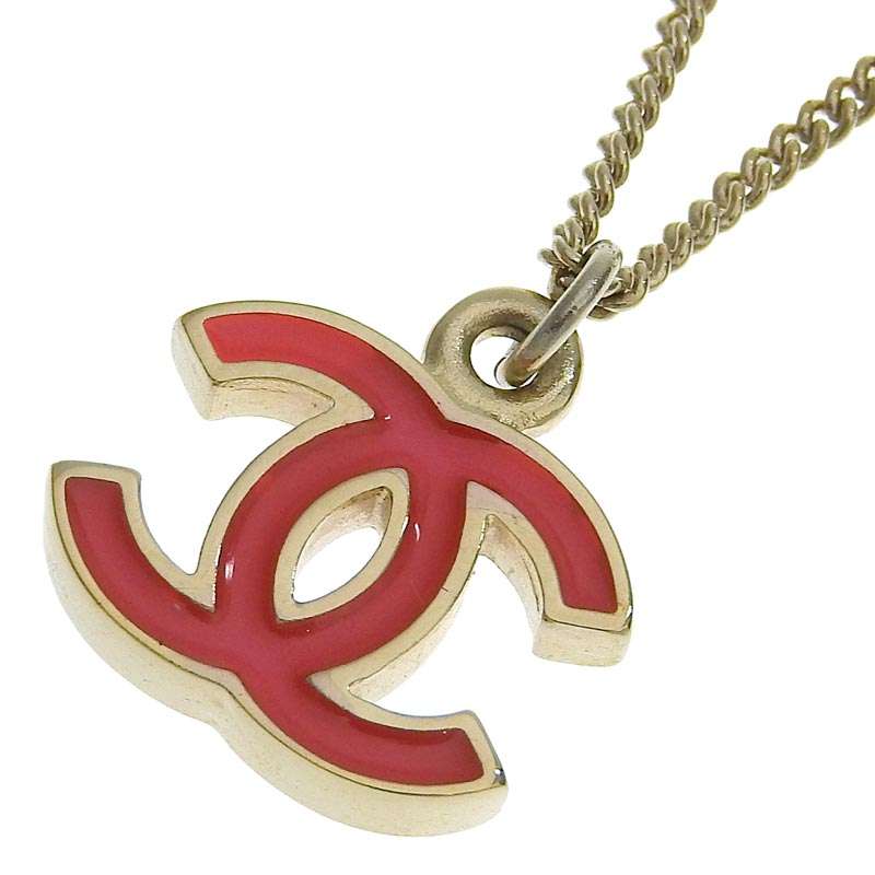 http://シャネル%20CHANEL%20ココマーク%20ネックレス%20ピンク/ゴールド色%2004A%20中古%20CH0909