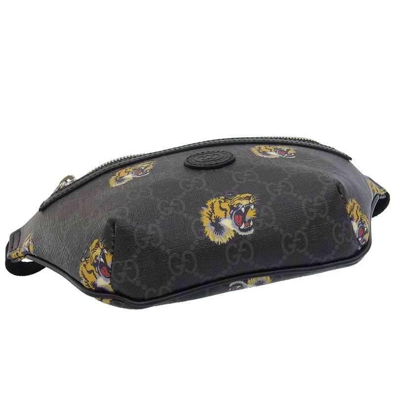 http://グッチ%20GUCCI%20GGスプリーム%20ボディバッグ%20ベルトバッグ%20ウエストバッグ%20ブラック%20タイガー%20675181%20中古%20GU0561