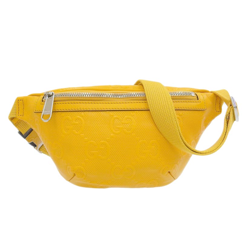 グッチ GUCCI GGエンボス ボディバッグ ベルトバッグ ウエストバッグ イエロー 658582 中古 GU0565