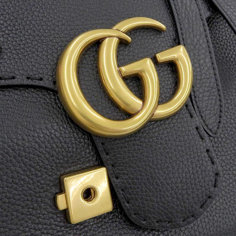 http://グッチ%20GUCCI%20GGマーモント%20ハンドバッグ%20レザー%20ブラック%20418702%20中古%20GU0566