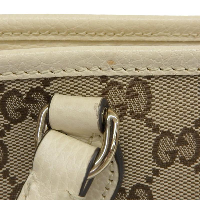 http://グッチ%20GUCCI%202WAYバッグ%20ハンドバッグ%20ショルダーバッグ%20GGキャンバス/レザー%20ベージュ/ホワイト%20449241%20中古%20GU0569