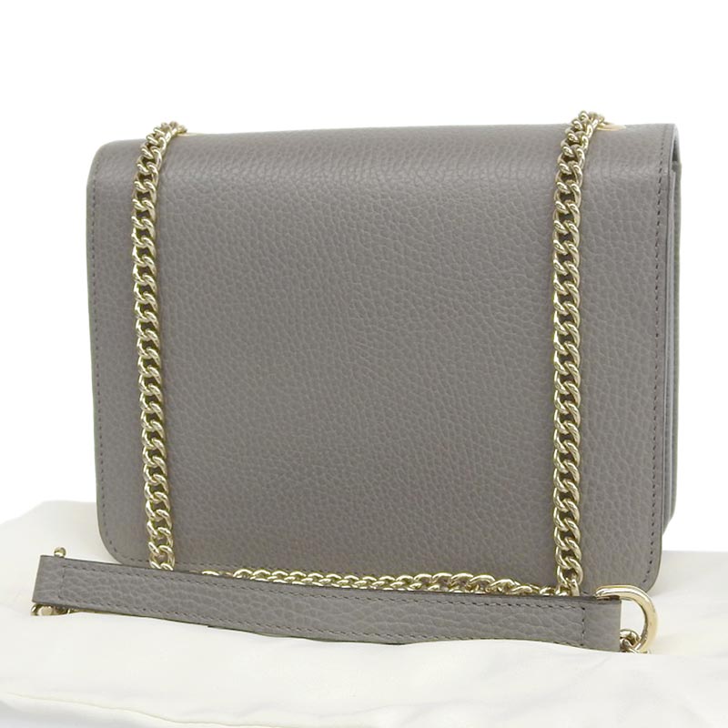 http://グッチ%20GUCCI%20インターロッキングG%20ショルダーバッグ%20チェーンショルダー%20レザー%20グレー%20510304%20中古%20GU0571