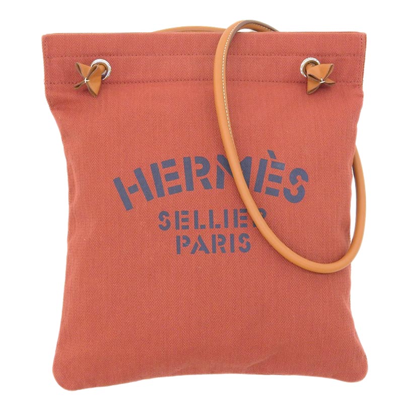 エルメス HERMES サック・アリーヌMM ショルダーバッグ トワルシェブロン レッドブラウン A刻印 2017年 中古 HE0917