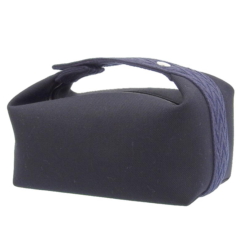 http://エルメス%20HERMES%20ブリッド・ア・ブラックPM%20ポーチ%20キャンバス%20ノワール%20ブルーニュイ%20美品%20HE0919
