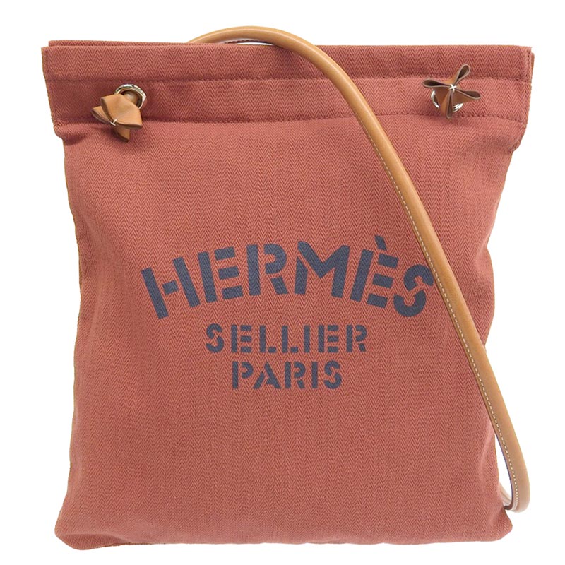 エルメス HERMES サックアリーヌ ショルダーバッグ トワルシェブロン/スイフト レッド系 A刻印 2017年 中古 HE0922