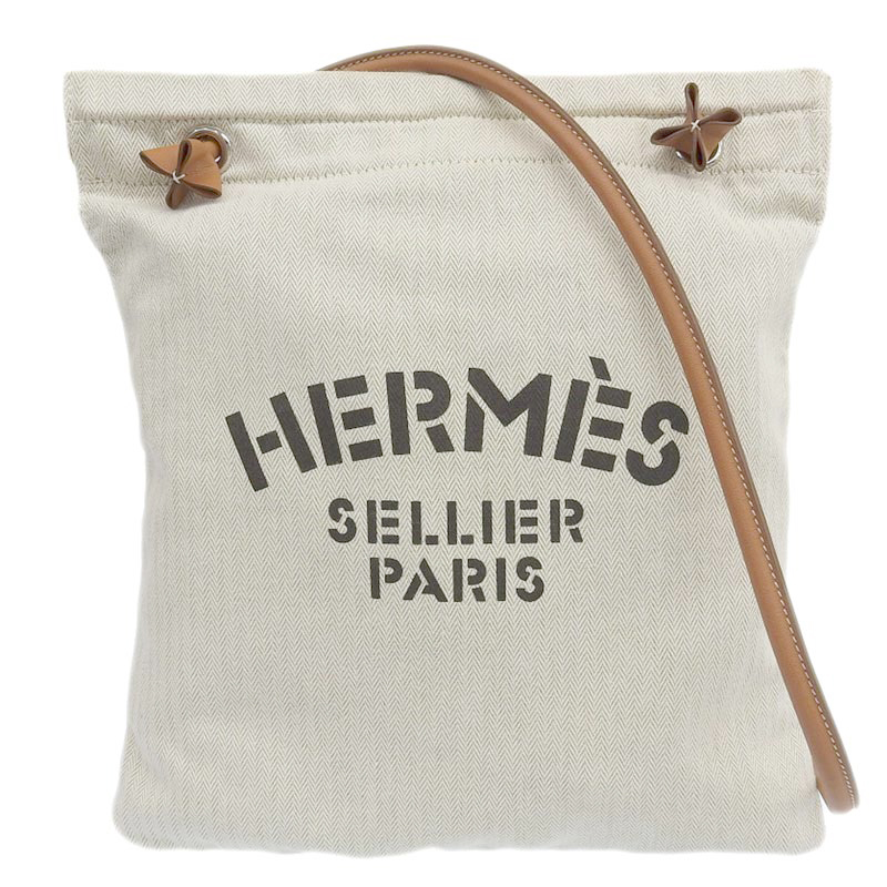 エルメス HERMES サックアリーヌ ショルダーバッグ トワルシェブロン/スイフト ナチュラル A刻印 2017年 中古 HE0923