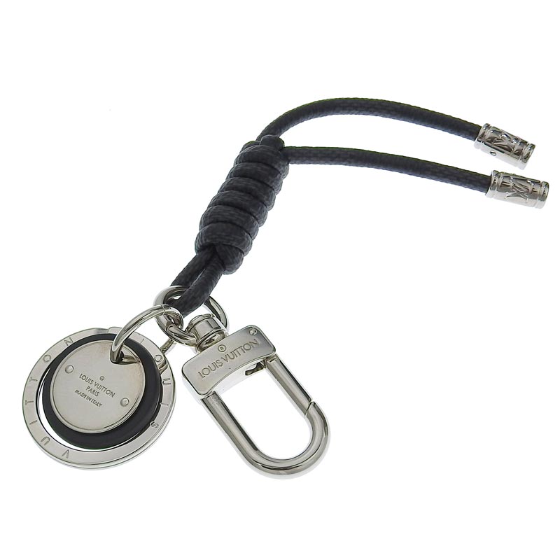 http://ルイヴィトン%20LOUIS%20VUITTON%20ダミエ%20グラフィット%20キーホルダー・レザーロープ%20バッグチャーム%20LVサークル%20M67224%20中古%20LV1530