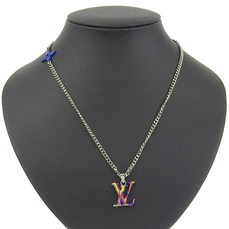 http://ルイヴィトン%20LOUIS%20VUITTON%20コリエ・LVサイケデリック%20モノグラムフラワー%20ネックレス%20マルチカラー%20シルバー%20MP3353%20中古%20LV1531