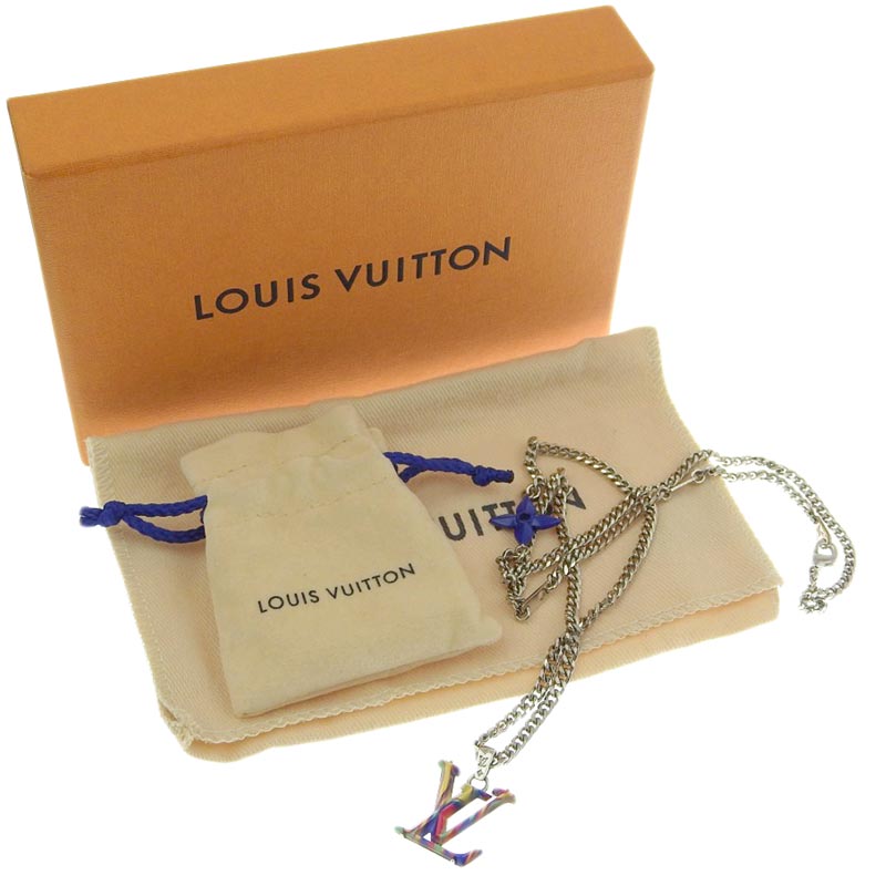 http://ルイヴィトン%20LOUIS%20VUITTON%20コリエ・LVサイケデリック%20モノグラムフラワー%20ネックレス%20マルチカラー%20シルバー%20MP3353%20中古%20LV1531