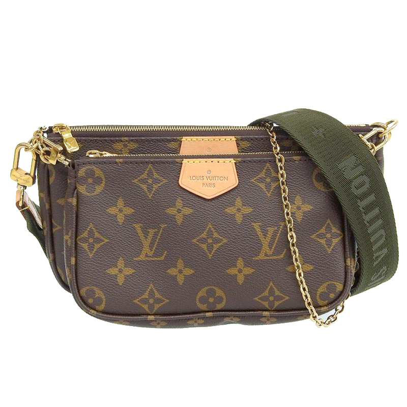ルイヴィトン LOUIS VUITTON モノグラム ミュルティ・ポシェット・アクセソワール 2WAYバッグ カーキ M44813 中古 LV1558