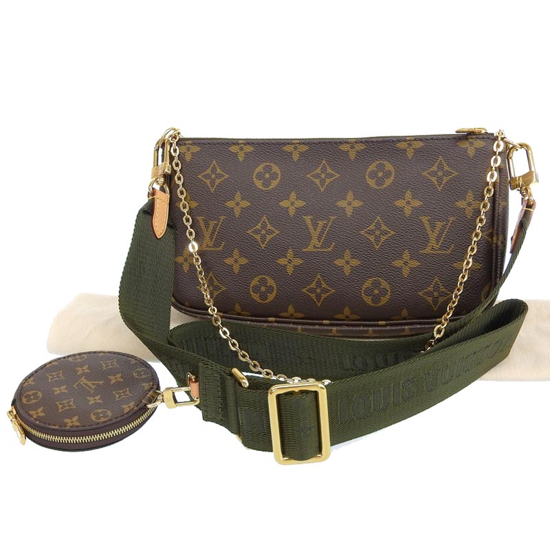 http://ルイヴィトン%20LOUIS%20VUITTON%20モノグラム%20ミュルティ・ポシェット・アクセソワール%202WAYバッグ%20カーキ%20M44813%20中古%20LV1558