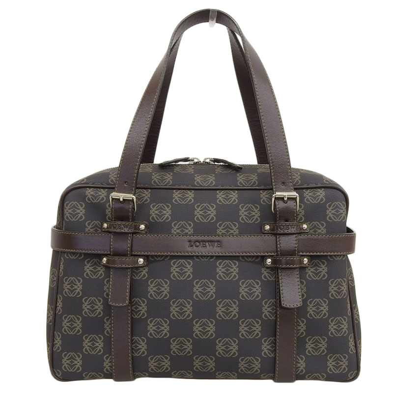 ロエベ LOEWE ハンドバッグ PVC レザー ブラウン 中古 OB1724