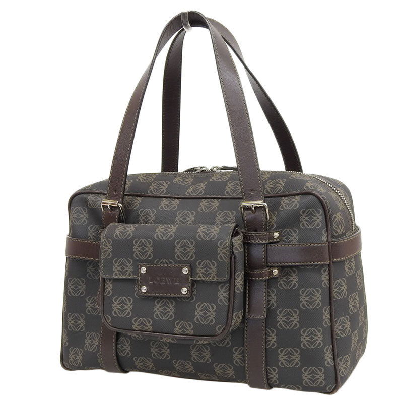 http://ロエベ%20LOEWE%20ハンドバッグ%20PVC%20レザー%20ブラウン%20中古%20OB1724